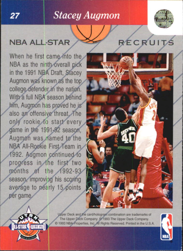 1992-93 Upper Deck All-Star Weekend #27 Stacey Augmon back image