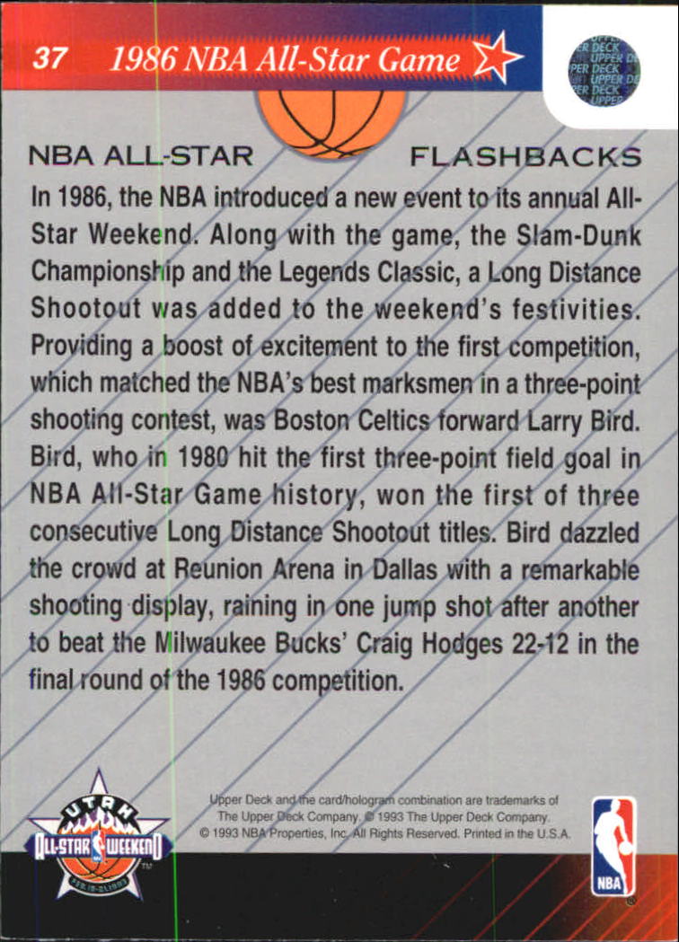 1992-93 Upper Deck All-Star Weekend #37 Larry Bird back image