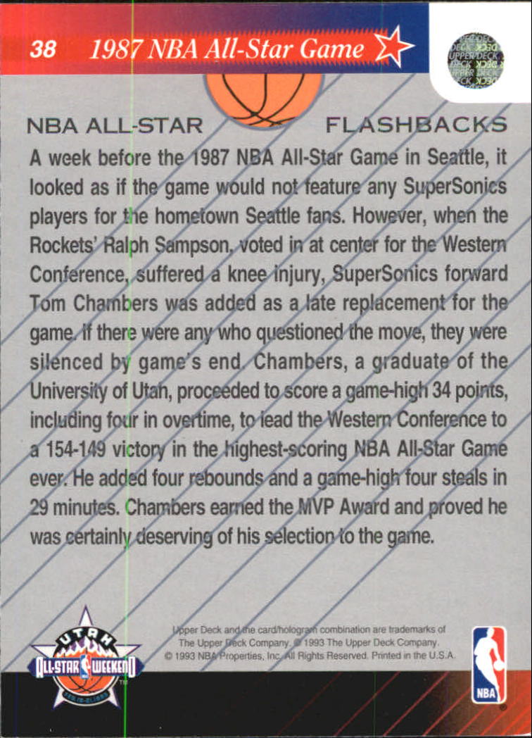 1992-93 Upper Deck All-Star Weekend #38 Tom Chambers MVP back image
