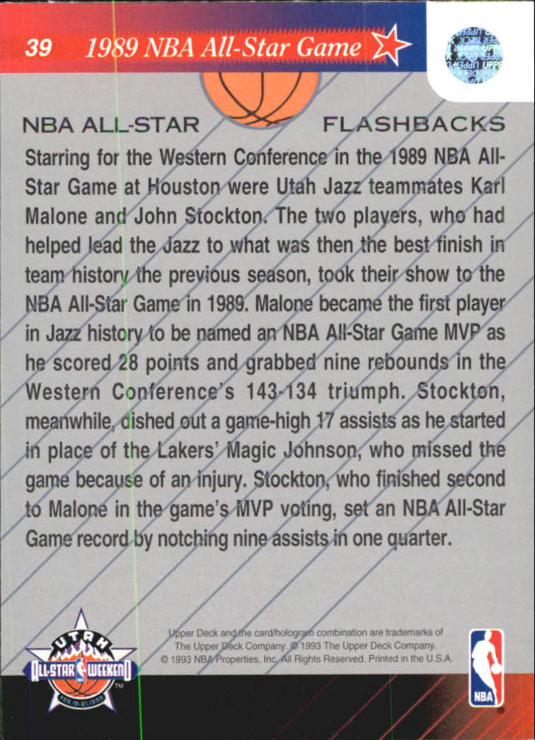 1992-93 Upper Deck All-Star Weekend #39 Karl Malone/John Stockton back image