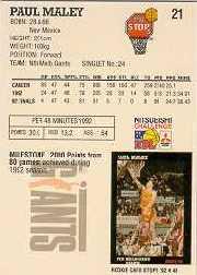 Sports Card Back