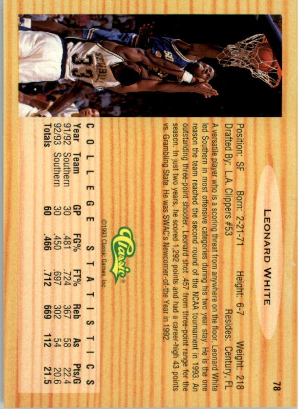 A6799- 1993 Classic Basketball #s 1-110 +Inserts -You Pick- 15+ FREE US SHIP - Bild 129 von 202
