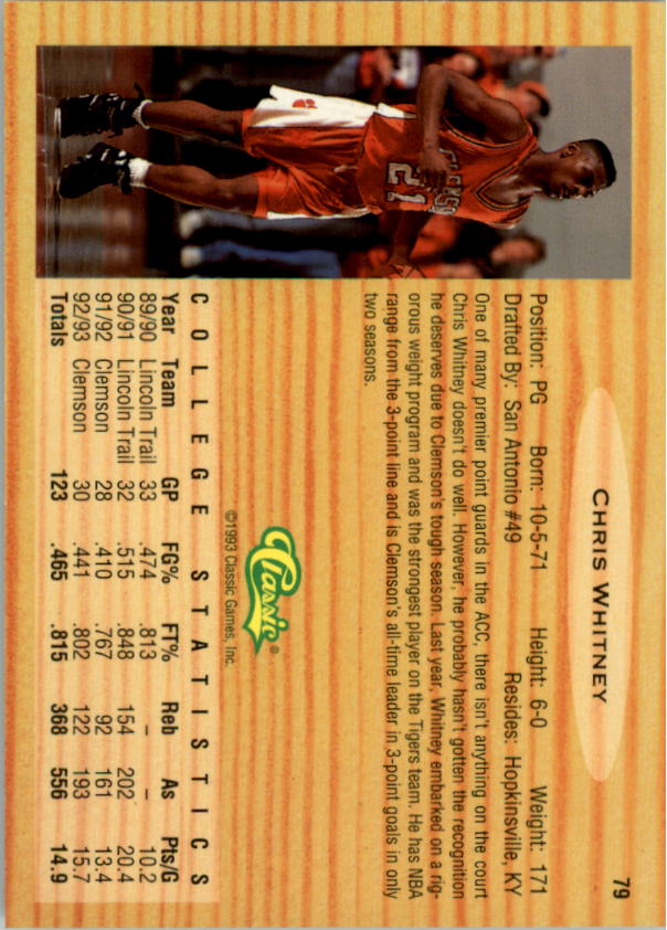 A6799- 1993 Classic Basketball #s 1-110 +Inserts -You Pick- 15+ FREE US SHIP - Bild 131 von 202