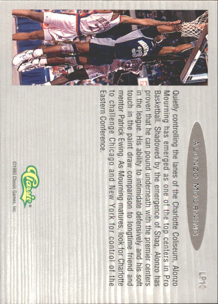 1993 Classic LPs #LP10 Alonzo Mourning back image