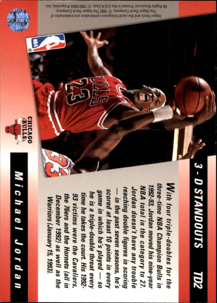 1993-94 Upper Deck Triple Double #TD2 Michael Jordan back image