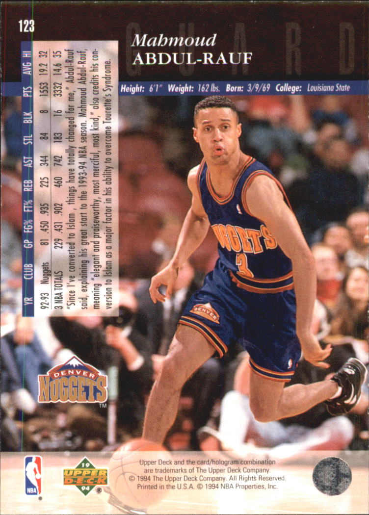 Sports Card Back