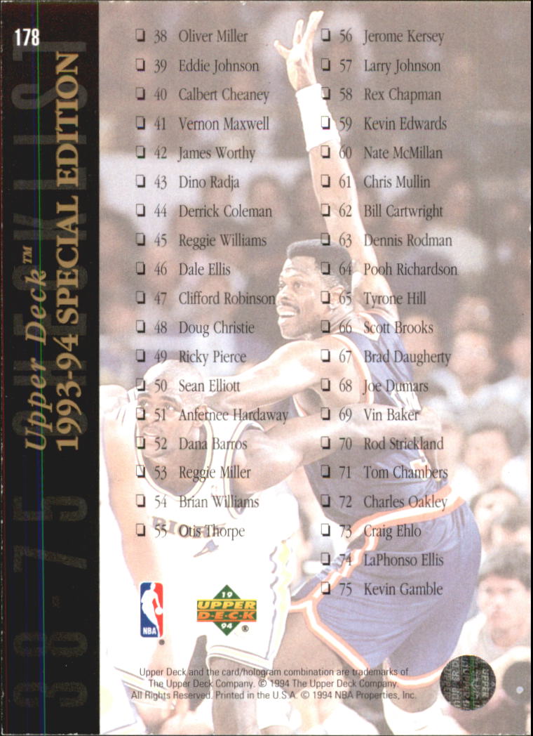 1993-94 Upper Deck Basketball Special Edition Electric Court Singles -You Choose - Picture 331 of 418