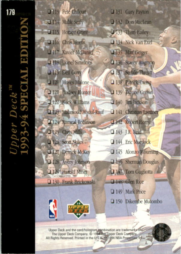 1993-94 Upper Deck Basketball Special Edition Electric Court Singles -You Choose - Picture 333 of 418