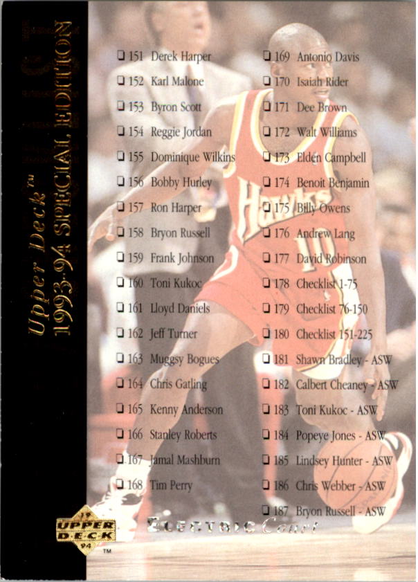1993-94 Upper Deck Basketball Special Edition Electric Court Singles -You Choose - Picture 334 of 418