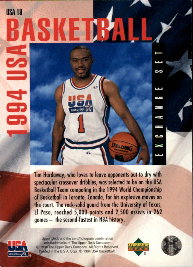 1993-94 Upper Deck SE USA Trade #19 Tim Hardaway back image