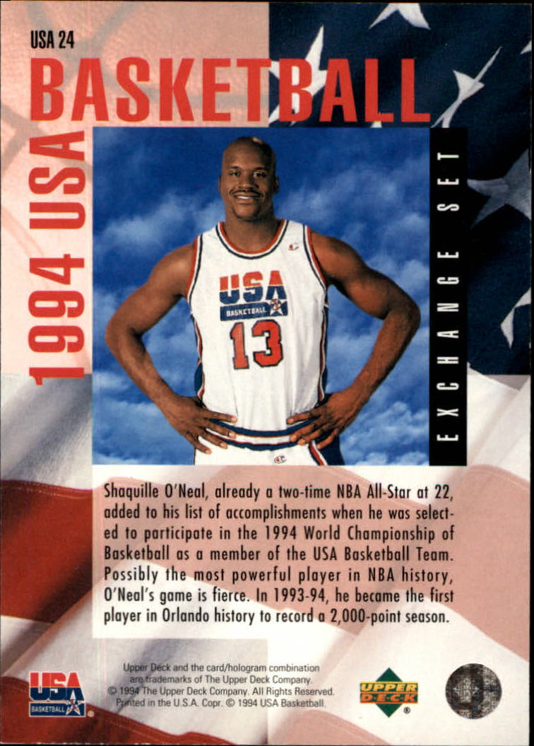 1993-94 Upper Deck SE USA Trade #24 Shaquille O'Neal back image