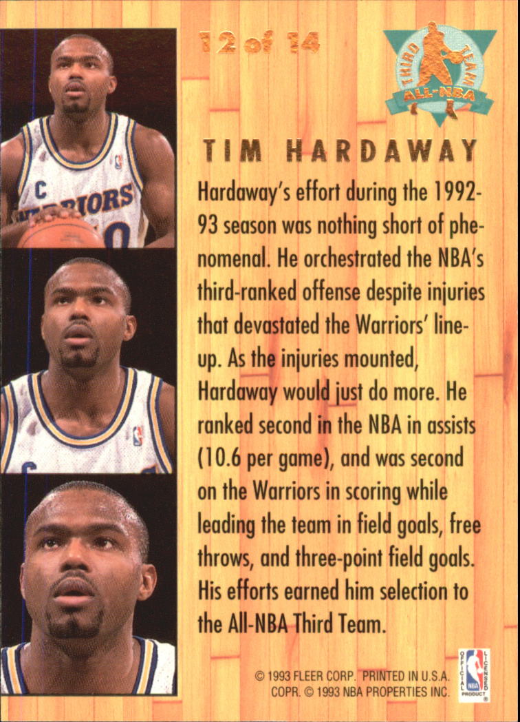 1993-94 Ultra All-NBA #12 Tim Hardaway back image