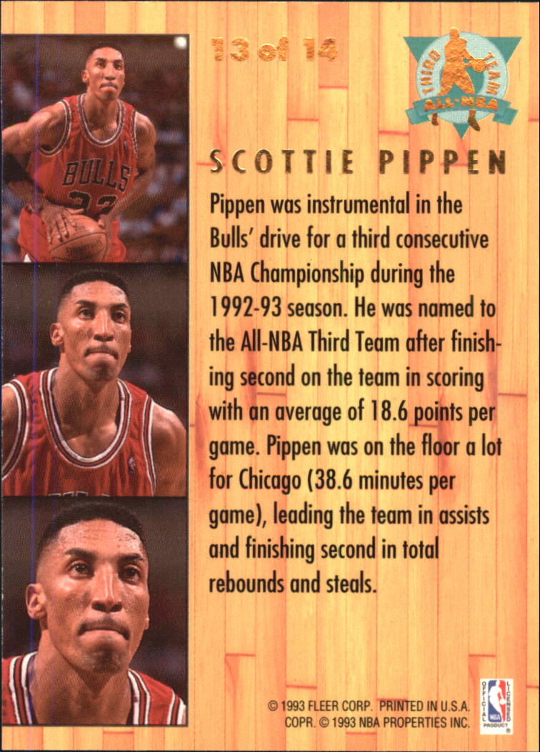 1993-94 Ultra All-NBA #13 Scottie Pippen back image