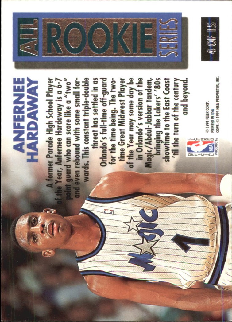 1993-94 Ultra All-Rookie Series #4 Anfernee Hardaway back image