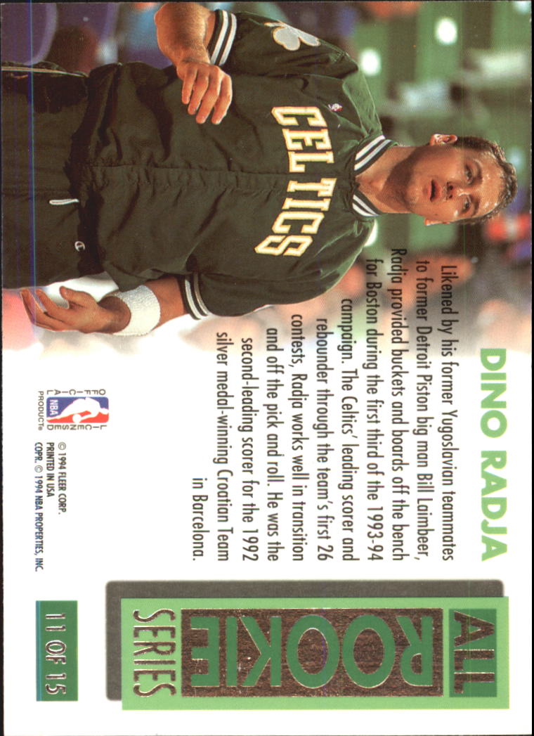 1993-94 Ultra All-Rookie Series #11 Dino Radja back image