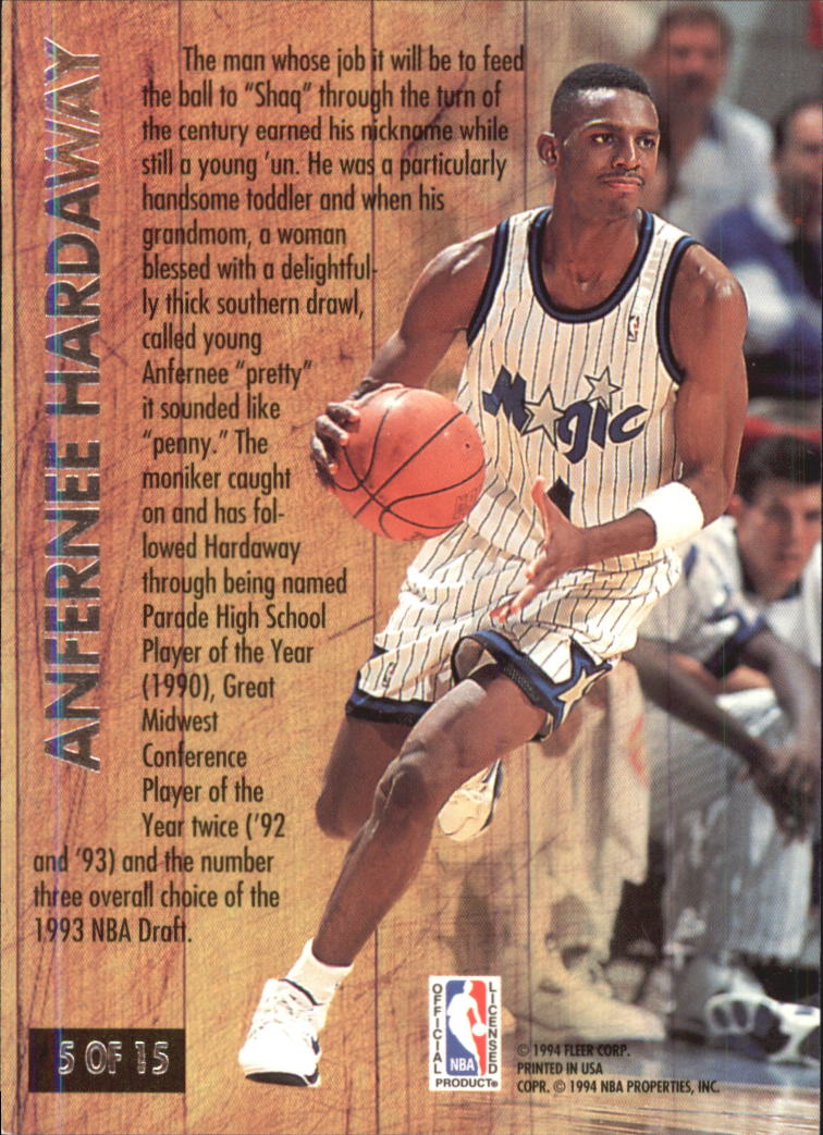 1993-94 Ultra Famous Nicknames #5 Anfernee Hardaway back image