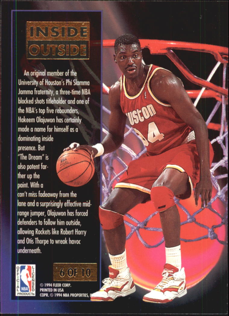 1993-94 Ultra Inside/Outside #6 Hakeem Olajuwon back image