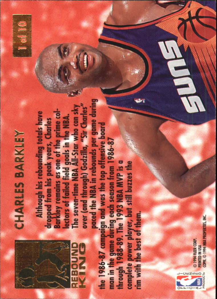 1993-94 Ultra Rebound Kings #1 Charles Barkley back image