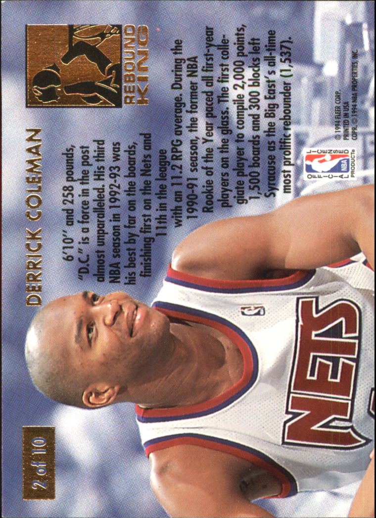 1993-94 Ultra Rebound Kings #2 Derrick Coleman back image