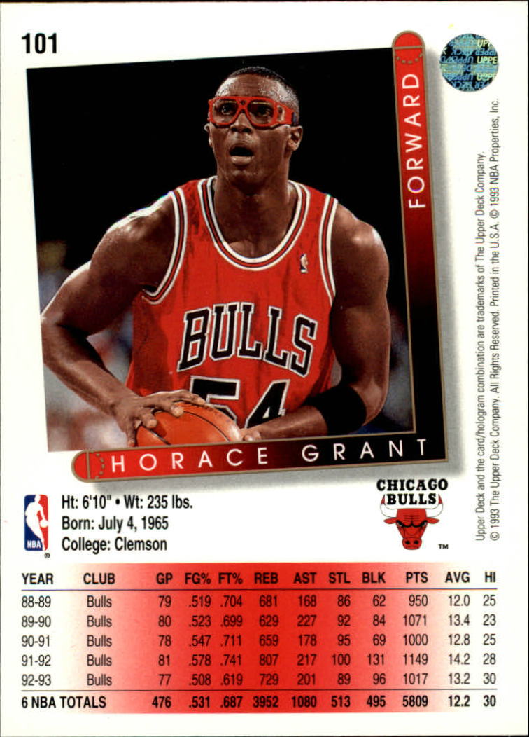 1993-94 Upper Deck #434 Horace Grant EB - NM-MT