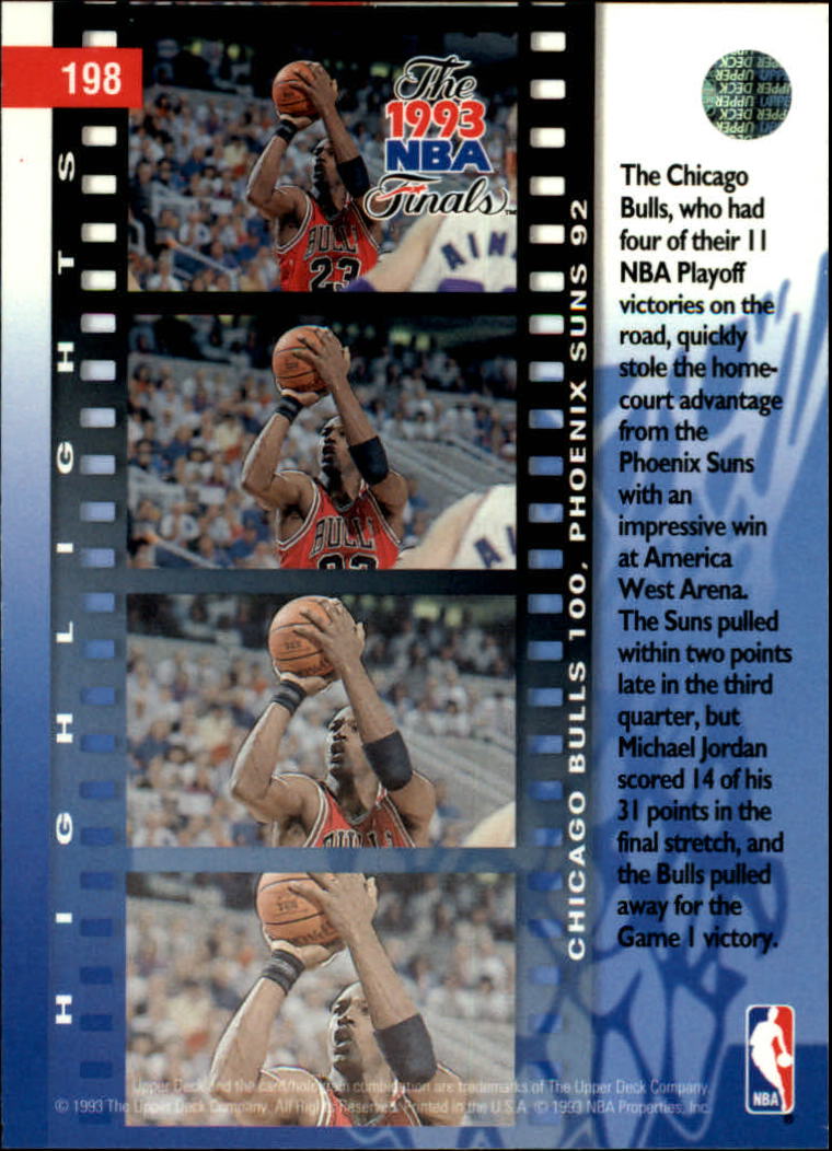 1993-94 Upper Deck #198 Michael Jordan FIN back image