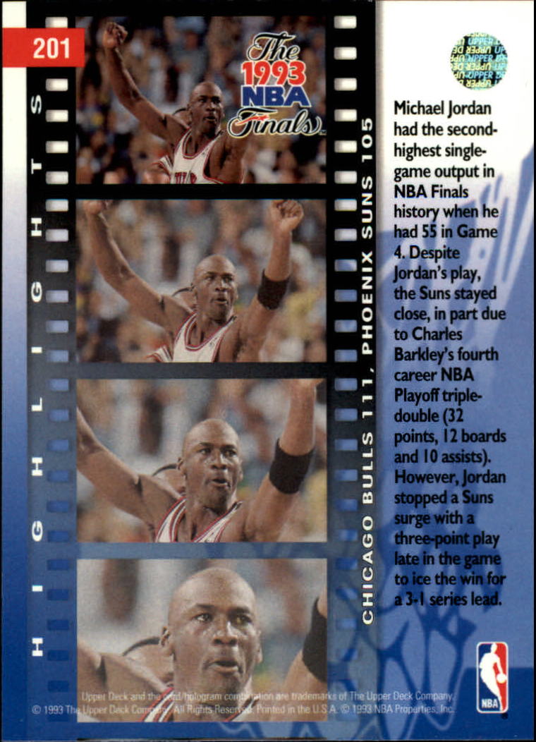 1993-94 Upper Deck #201 Michael Jordan FIN back image