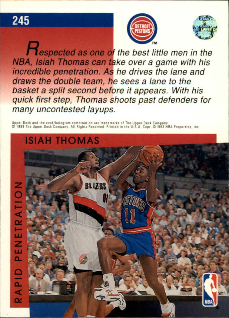 Isiah Thomas Autographed Detroit Pistons 8x10 Photo #4 - Road Action
