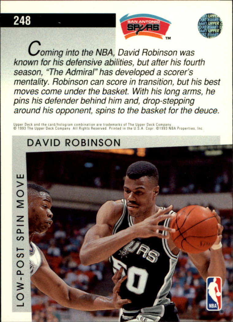 1993-94 Upper Deck #248 David Robinson SM back image
