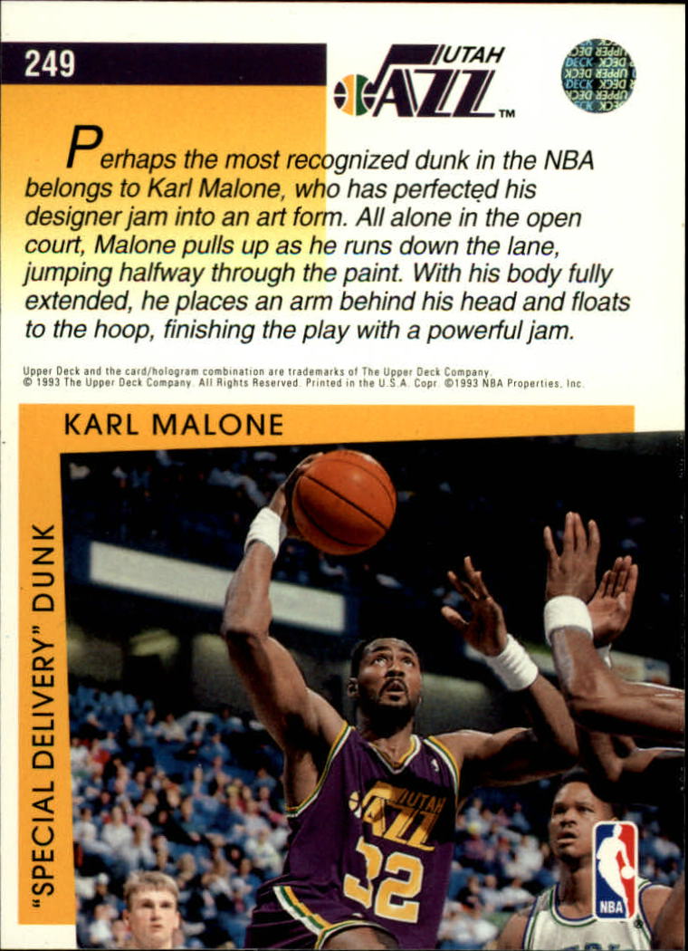 1993-94 Upper Deck #249 Karl Malone SM back image