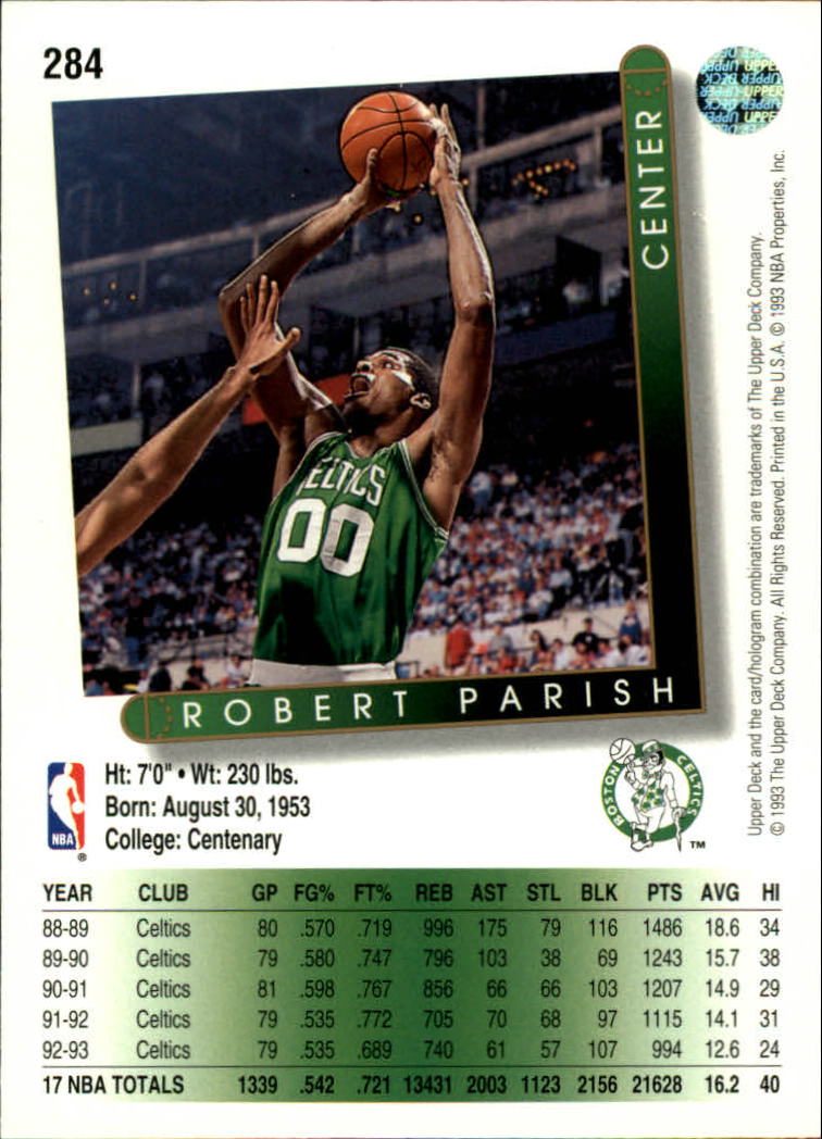 1993-94 Upper Deck #284 Robert Parish back image