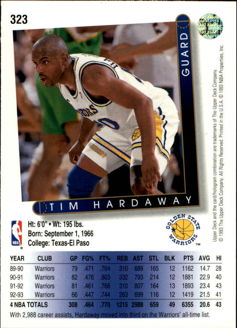 1993-94 Upper Deck #323 Tim Hardaway back image