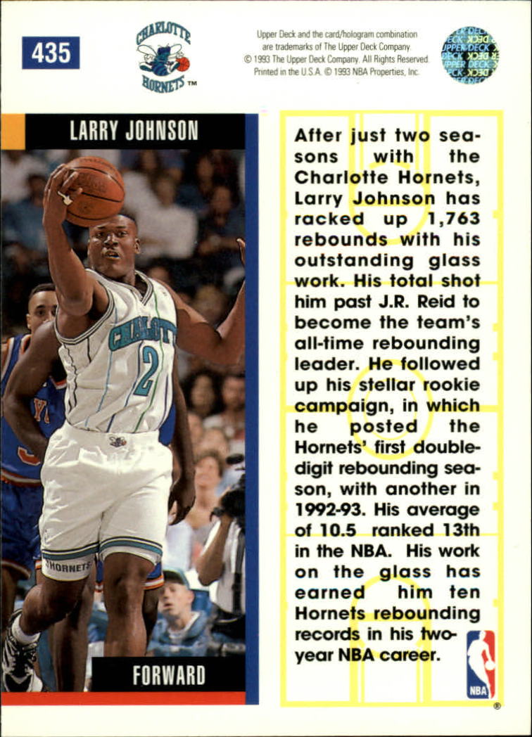 1993-94 Upper Deck #435 Larry Johnson EB back image