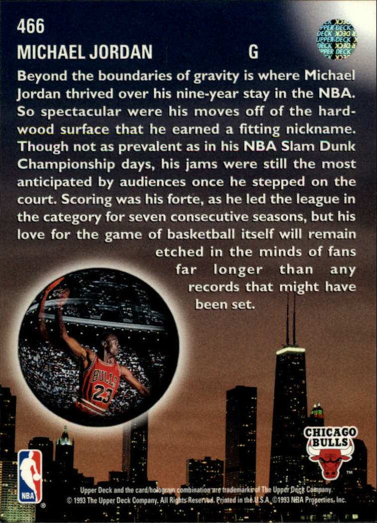 1993-94 Upper Deck #466 Michael Jordan SKL back image