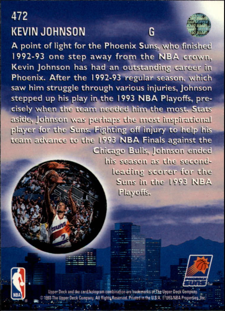 1993-94 Upper Deck #472 Kevin Johnson SL back image