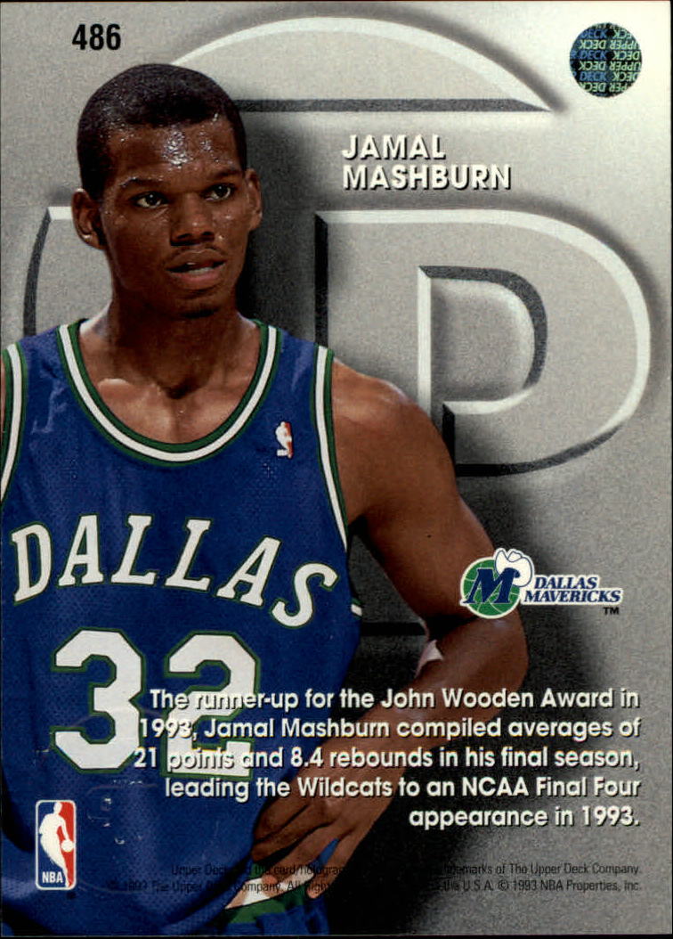 1993-94 Upper Deck #486 Jamal Mashburn TP back image