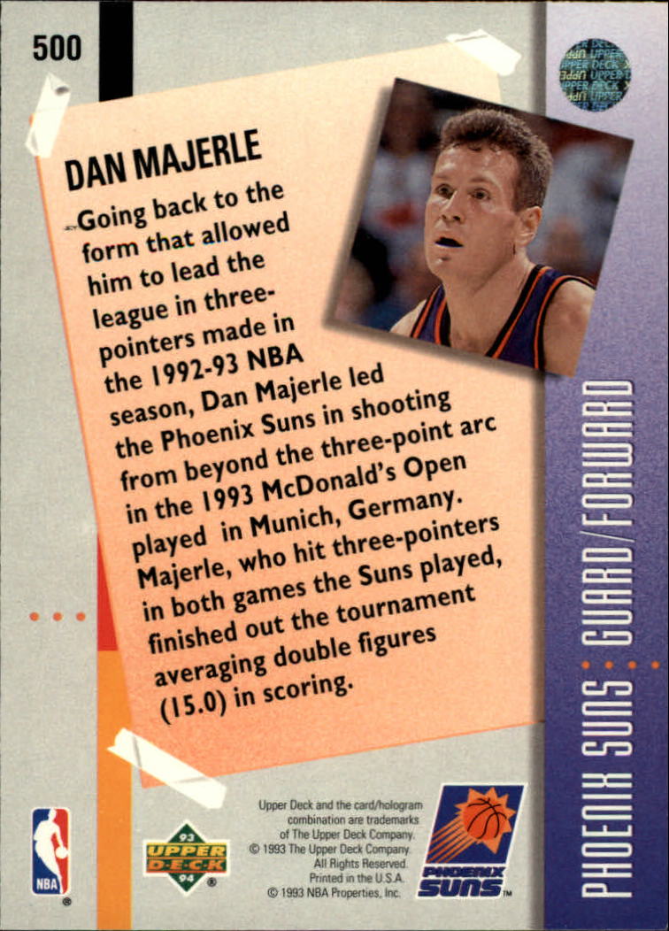 1993-94 Upper Deck #500 Dan Majerle MO back image