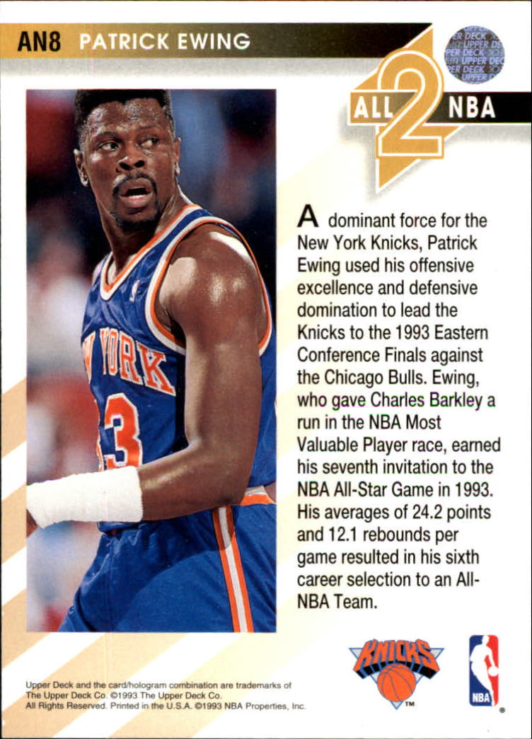 1993-94 Upper Deck All-NBA #AN8 Patrick Ewing back image