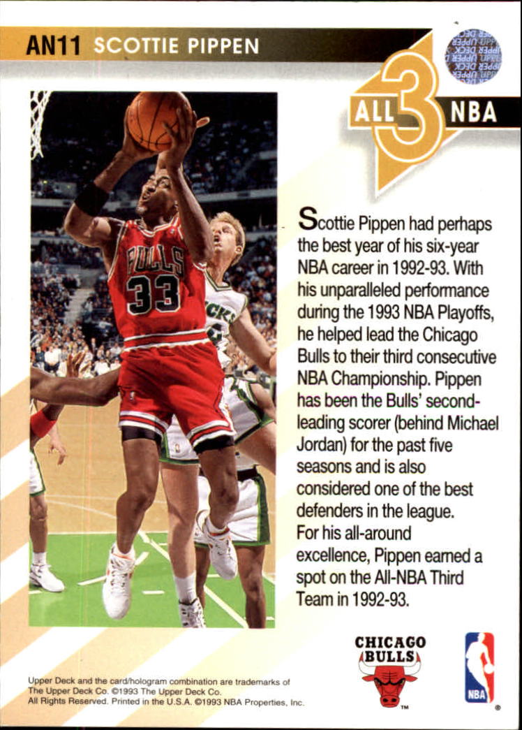 1993-94 Upper Deck All-NBA #AN11 Scottie Pippen back image