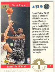 1993-94 Upper Deck All-Rookies #AR1 Shaquille O'Neal back image