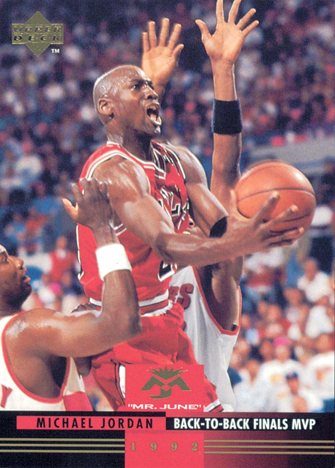 1993-94 Upper Deck Mr. June #MJ6 Michael Jordan/Back-To-Back Finals MVP
