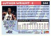 1993-94 Topps #244 Luther Wright back image