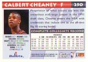 1993-94 Topps #250 Calbert Cheaney back image