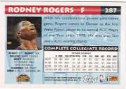 1993-94 Topps #287 Rodney Rogers RC back image