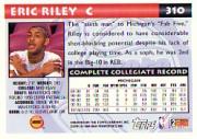 1993-94 Topps #310 Eric Riley RC back image