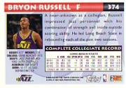 1993-94 Topps #374 Bryon Russell RC back image