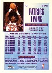 1993-94 Topps #390 Patrick Ewing FSL back image