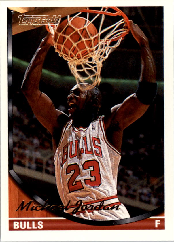 1993-94 Topps Gold #23 Michael Jordan UER/(Listed as a forward with birthdate/of 1968; he is a guard with/bithdate of 1963)