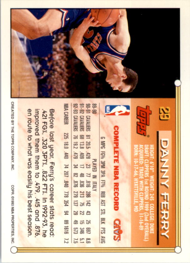1993-94 Topps Gold Basketball (Pick Card From List) C43 10-24 - Picture 19 of 245