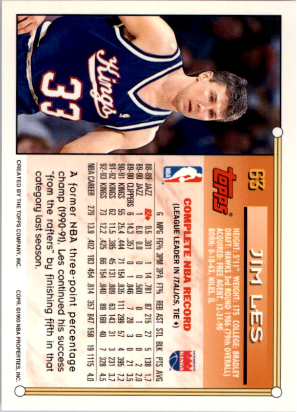 1993-94 Topps Gold Basketball (Pick Card From List) C43 10-24 - Picture 31 of 245