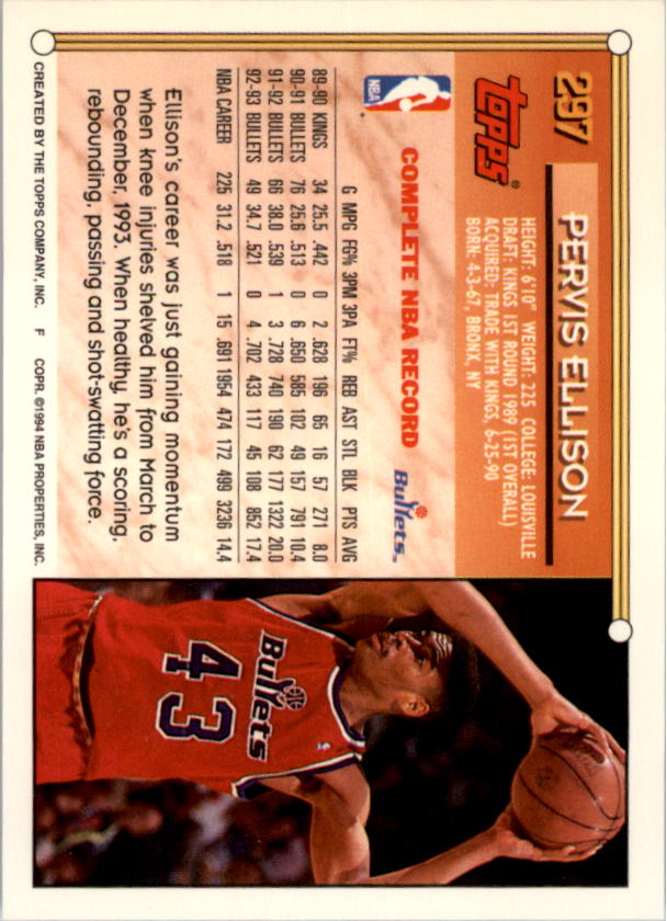 1993-94 Topps Gold Basketball Series Two (199-396) Singles - You Choose - Picture 192 of 366